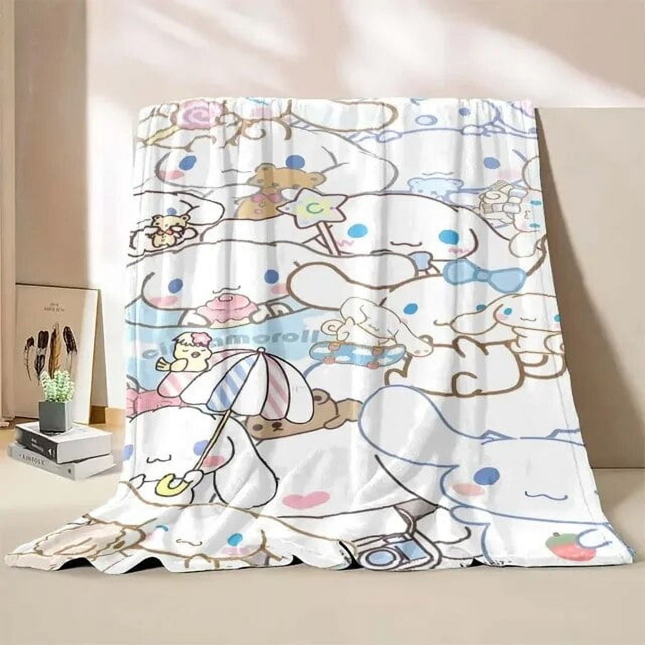 Sanrio Cinnamoroll Plush Kids Blanket Soft Fluffy Hello Kitty Cartoon Warm Throw Quilt Rainbow Blanket for Sofa Bedroom Gift Gift
