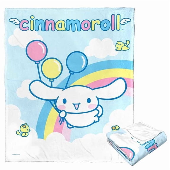 Sanrio Cinnamoroll Rainbow Clouds Blanket, Sanrio Cinnamoroll Anime Character Art Throw Blanket, Gift for Anime Fans