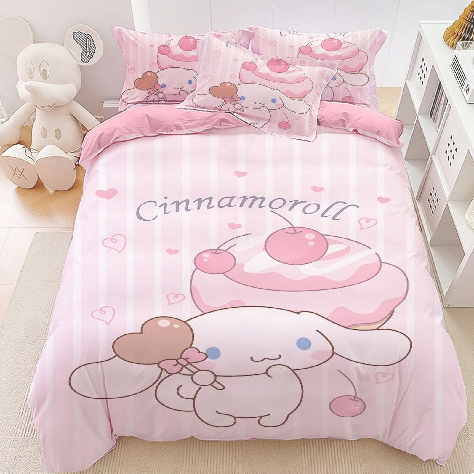 Sanrio Cinnamoroll Summer Cartoon Four-piece Set Cute Kuromi Melody Bed ...