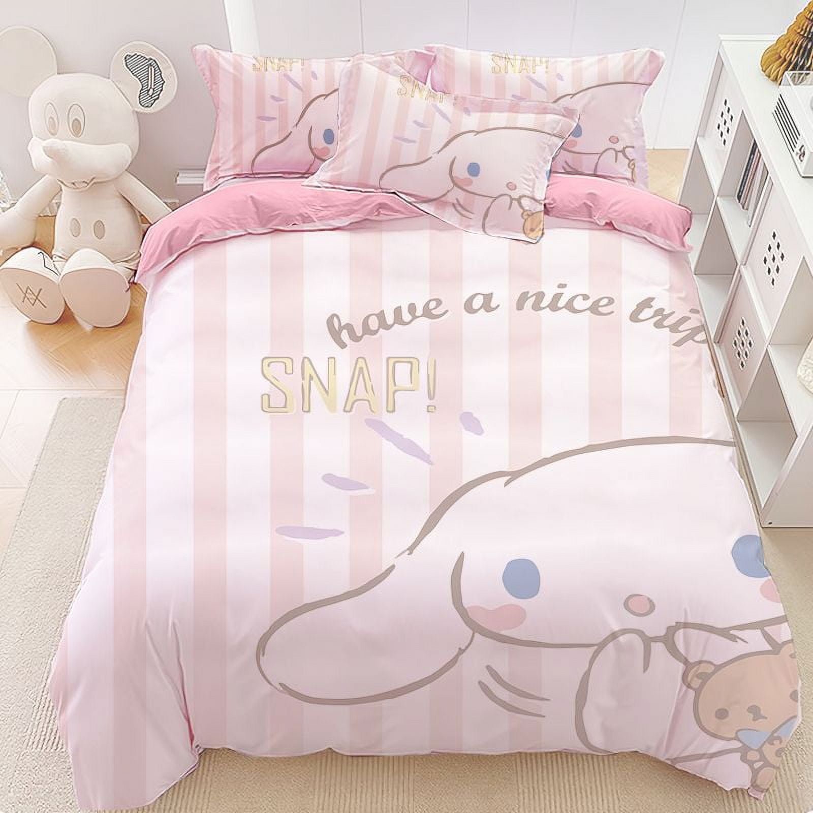 Sanrio Cinnamoroll Summer Cartoon Four-piece Set Cute Kuromi Melody Bed ...