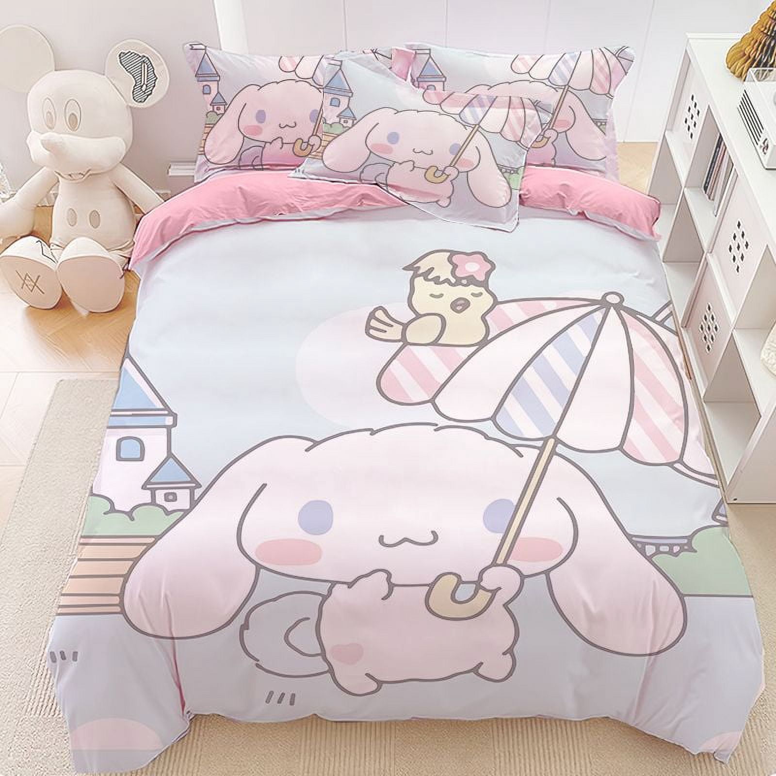 Sanrio Cinnamoroll Summer Cartoon Four-piece Set Cute Kuromi Melody Bed ...