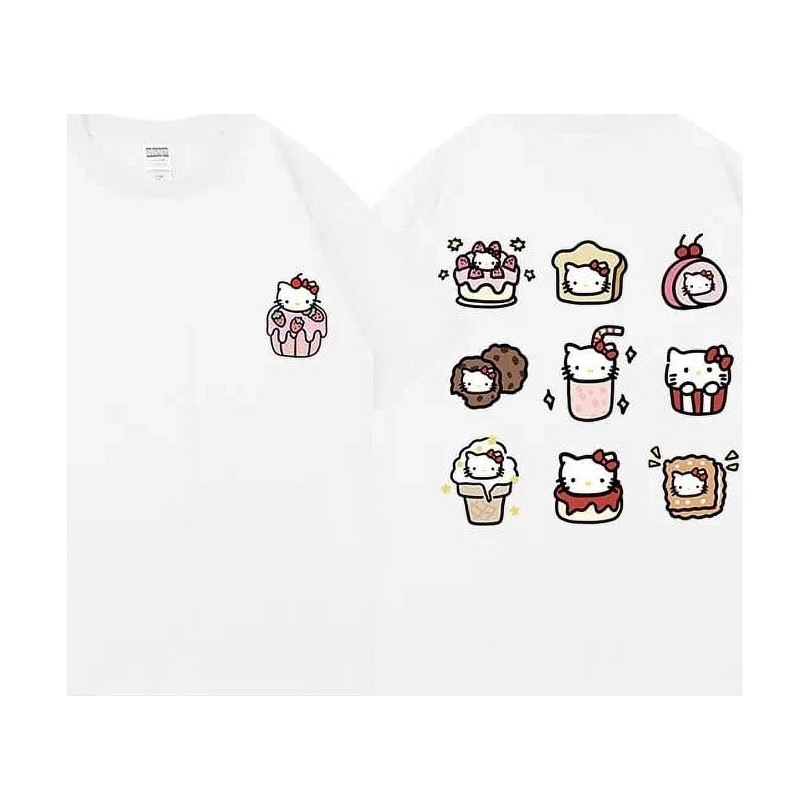 Sanrio Clothes Hello Kitty Tshirt Graffiti Design Anime Short Sleeve T