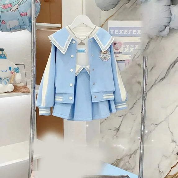 Sanrio Coat Set Cinnamoroll Uniform Skirts Pants Clothing Cute Style