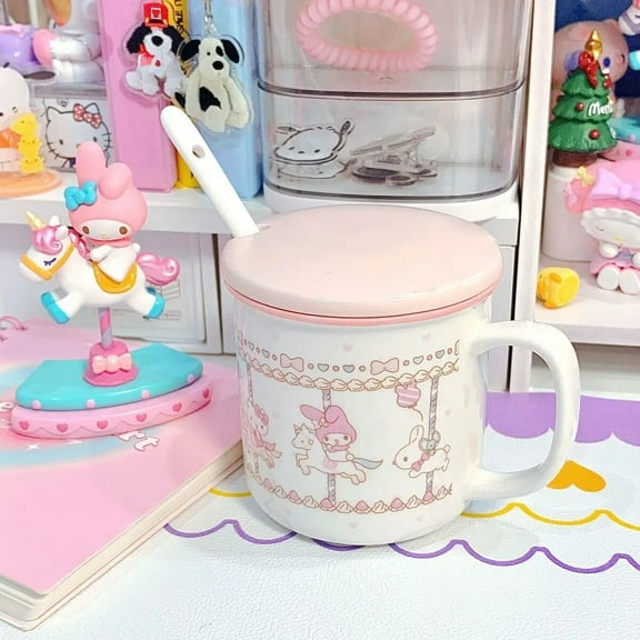 Sanrio Coffee Cup My Melody Kawaii Anime Cartoon Cute Student Office Dormitory Drink Water Ceramic Mug Toys Girls Gifts