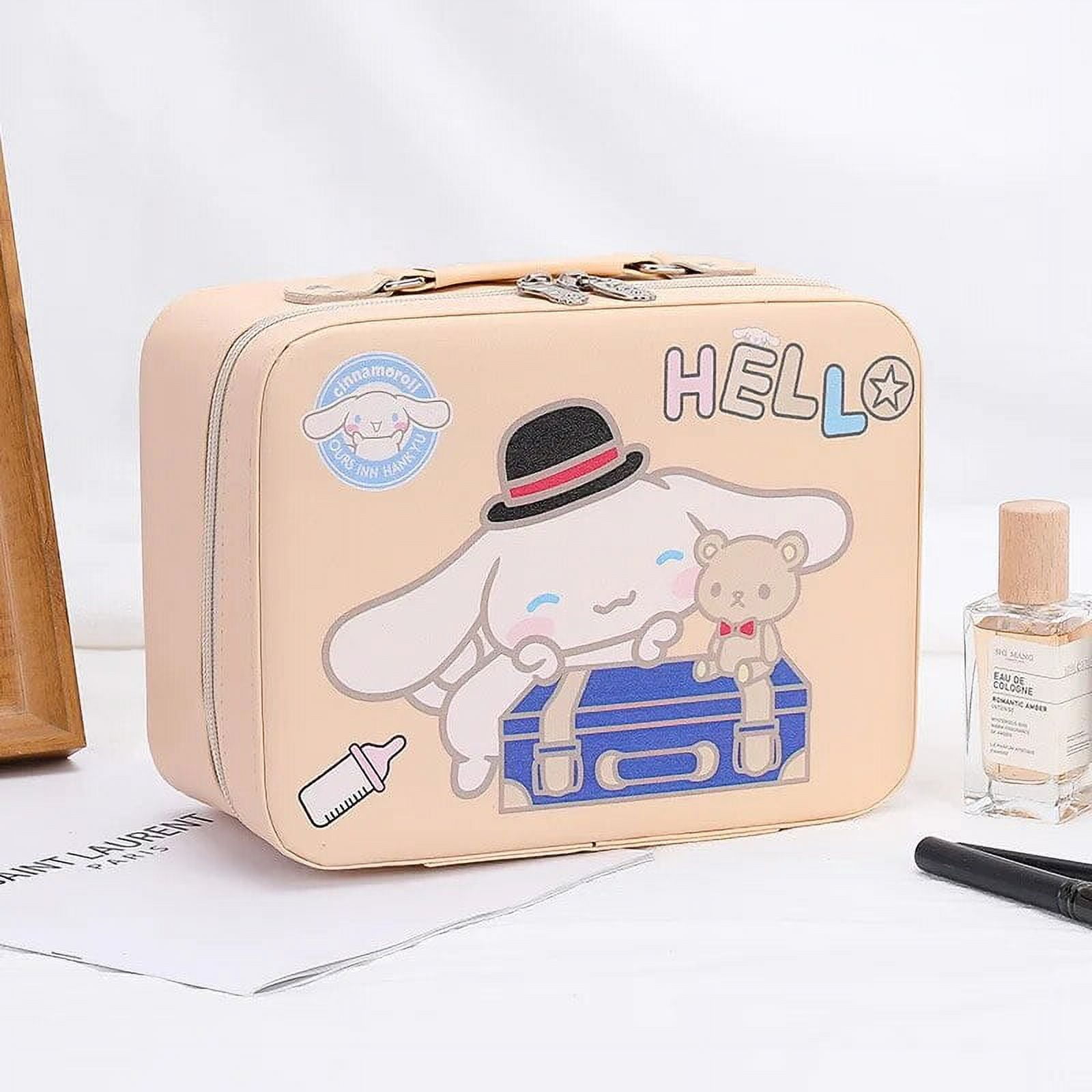 Sanrio Cosmetic Bag Kawaii Hello Kitty My Melody Kuromi Waterproof PU