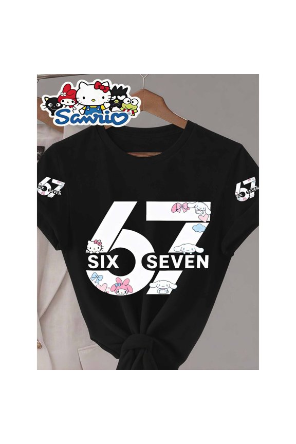 Sanrio Cute Anime Soft Summer Short Sleeve Blouse Unisex T-Shirt, up to Size 5XL