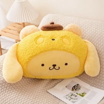 Sanrio Cute Anime Turn Into White Bear Pillow Blanket Comfortable Kuromi My Melody Pochacco Throw Pillow Back Cushion Sofa Bed