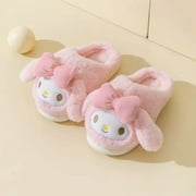 Sanrio Cute Girl Cotton Parent-child Slipper Hello Kitty Melody Cartoon Anime Adult Children Plush Home Slippers Christmas Gifts