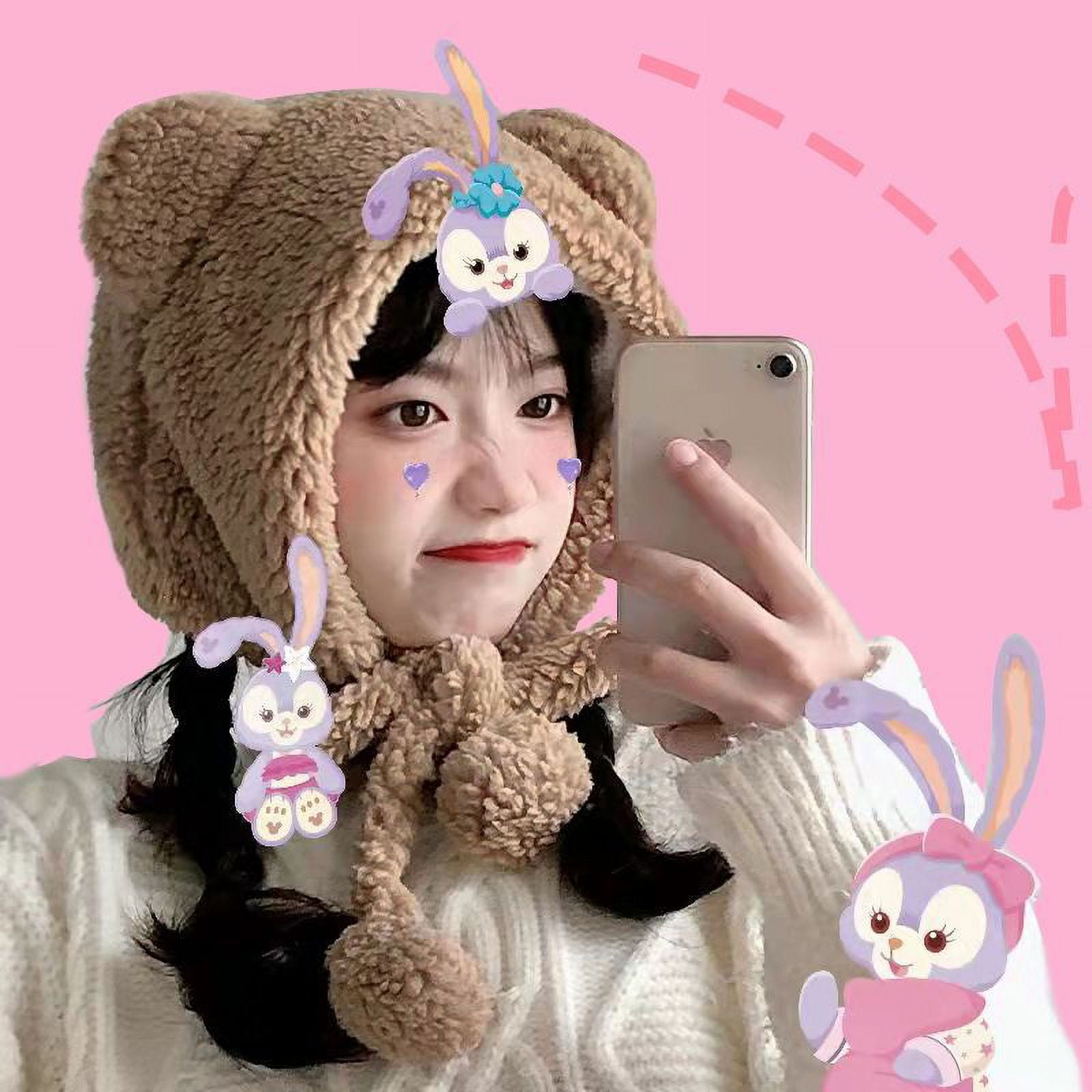 Sanrio Cute Hellokitty Cartoon Hat Kawaii Kuromi Plush Ear Protection