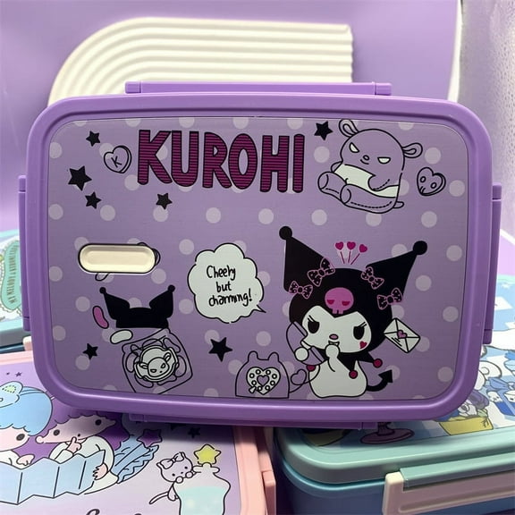 Sanrio Cute Lunch Box 316 Stainless Steel Large-Capacity Cartoon Anime Kuromi Cinnamoroll My Melody Kitty Bento Box Tableware