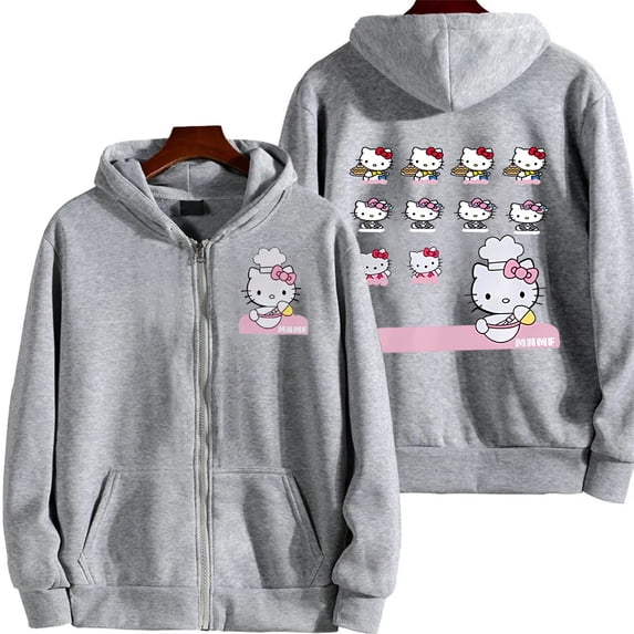 Sanrio Cute Printed Hoodies Women Cartoon Hello Kitty Y2k Loose Sweatshirt Fashion Sweet Clothing