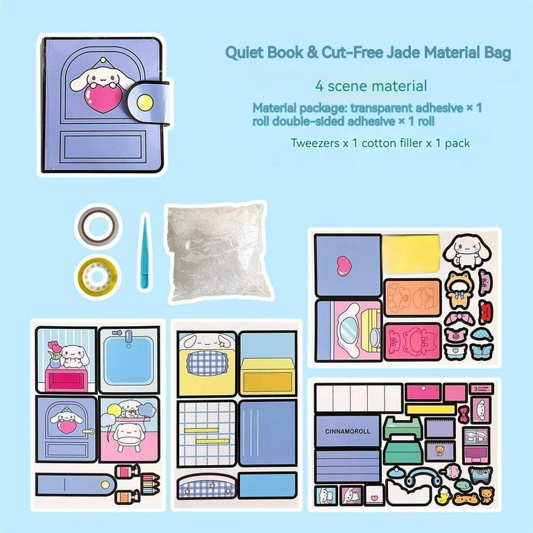 Sanrio DIY Quiet Book Kuromi Cinnamoroll Melody Handmade Semi-Finished Products Toy Sticker Book Girl Gift Educational Toy - Walmart.com for Cinnamoroll Quiet Book Printable Pdf Free Download