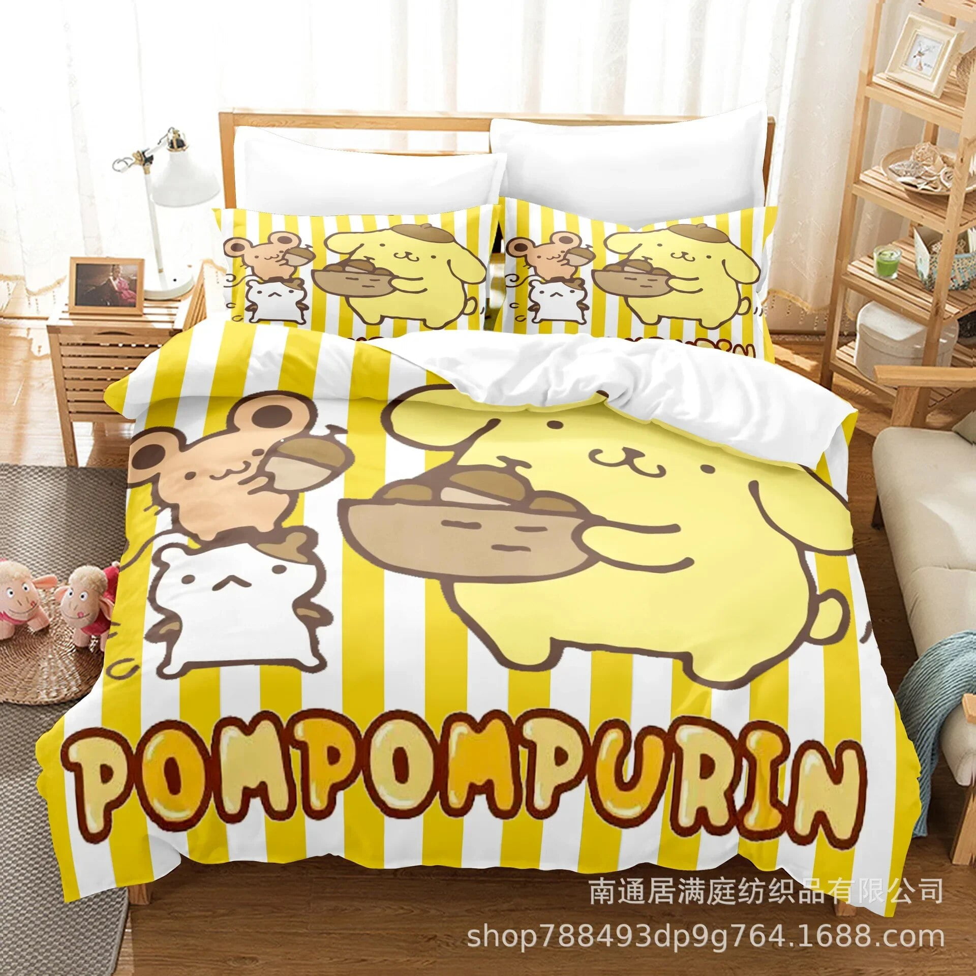 Sanrio Digital Printing HelloKitt Pudding Dog Cartoon Style Quilt Cover ...