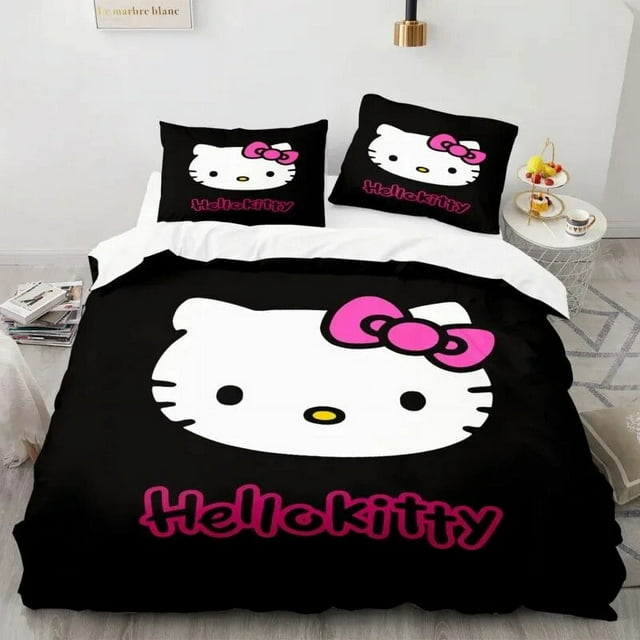 Sanrio Duvet Cover Set Hello Kitty Bedding Set Cartoon Anime Hello Kitty Quilt Cover Pillowcase ...