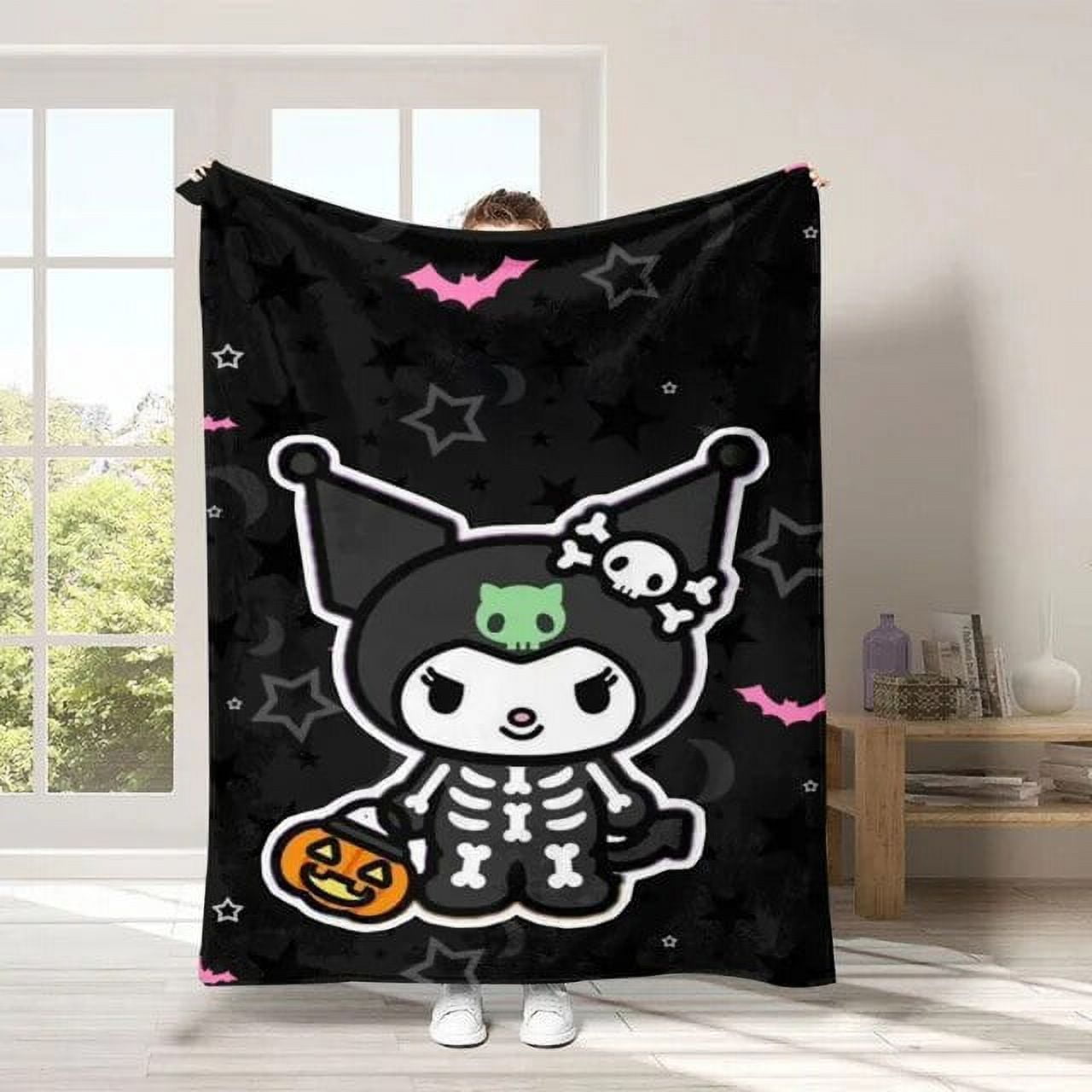 Sanrio Flannel Blanket Cartoon Anime Kuromi Throw Blanket Hello Kitty