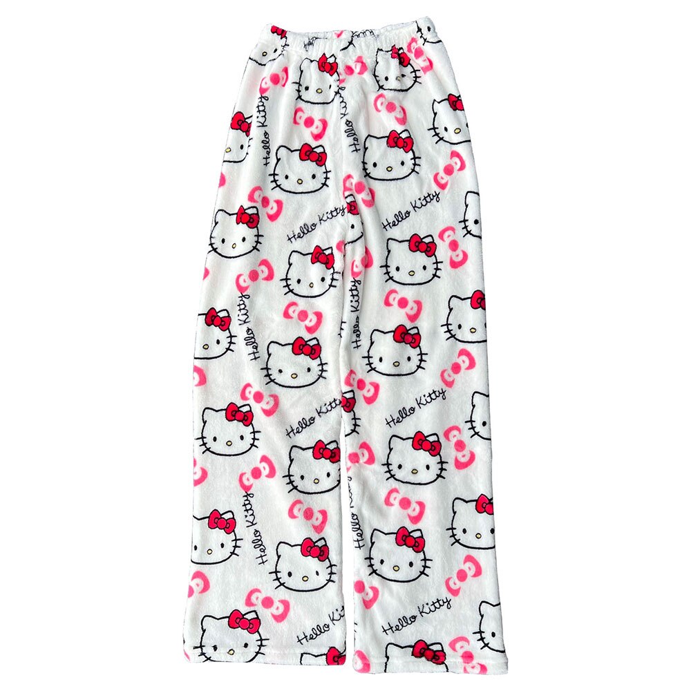 Sanrio Flannel Pajamas Hello Kitty Pink Women'S Warm Woolen Cartoon ...
