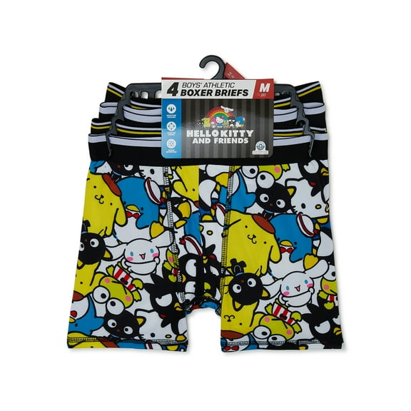Sanrio & Friends Boys Boxer Brief Underwear, 4-Pack, Sizes XS-XL