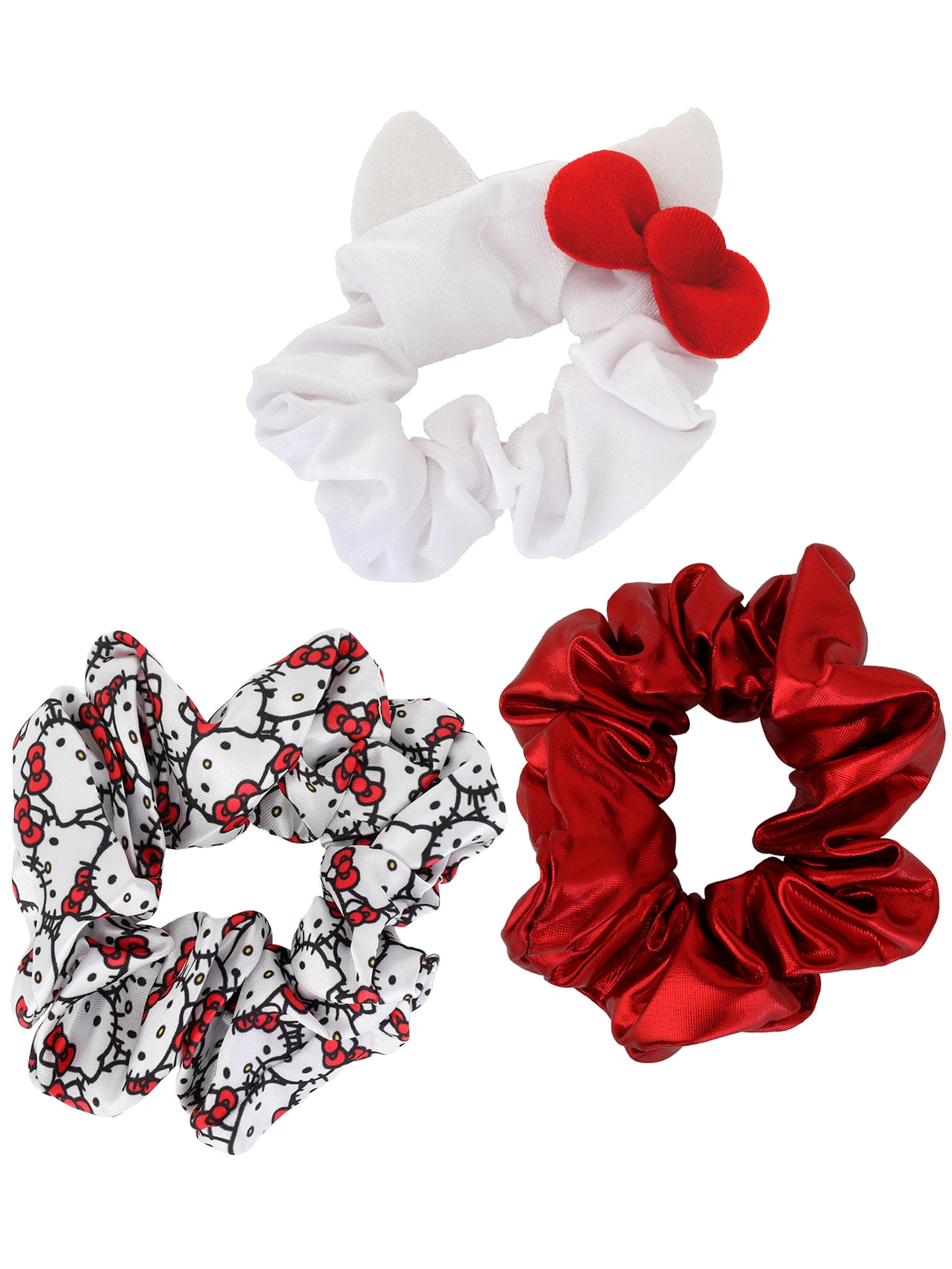 Sanrio Hello Kitty Girl’s 3-Piece Hair Scrunchies Set