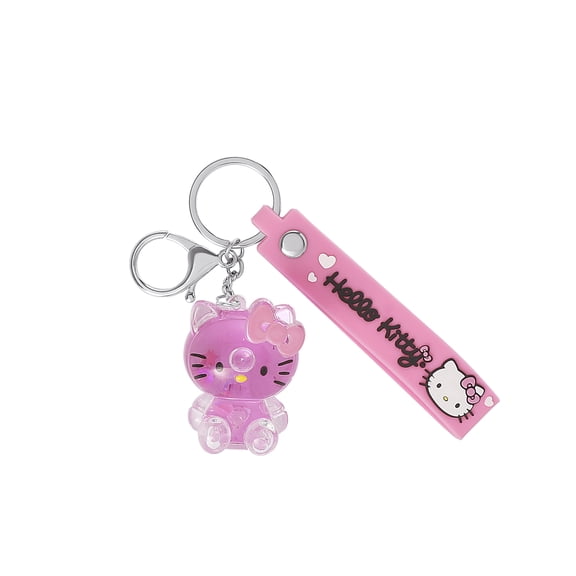 Sanrio Girls Hello Kitty Pink Glitter Liquid Keychain Charm