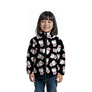 SANRIO Hello Kitty Girls and Big Girls Print Zip Puffer Jacket, Lightweight, Sizes 4-18