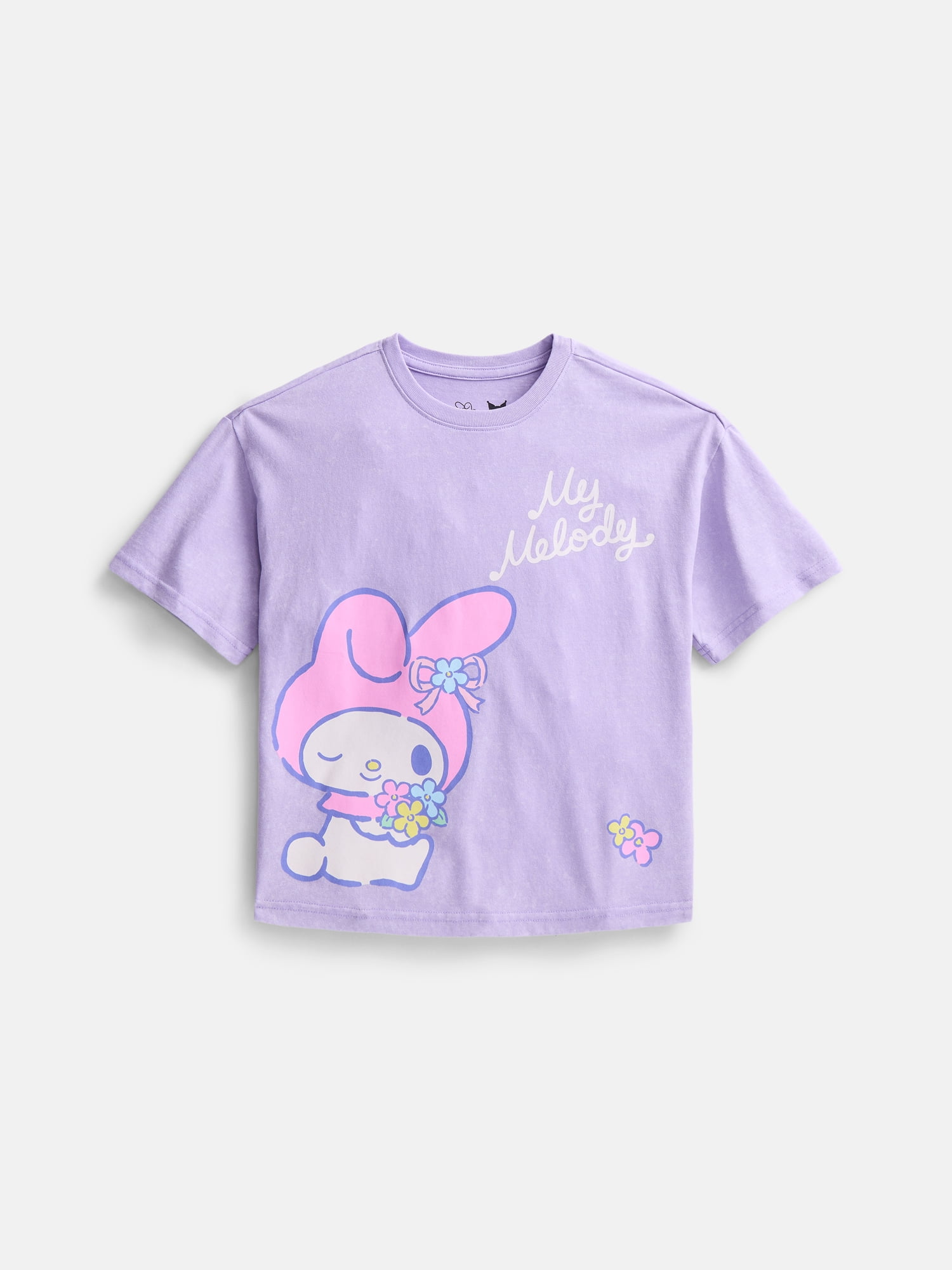 Sanrio Girls My Melody and Kuromi Mineral Wash Graphic T-Shirt, Sizes 4-16