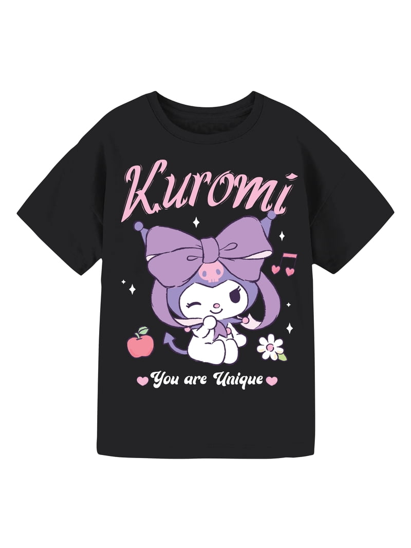 Sanrio Kuromi Girls Short Sleeve Graphic T-Shirt, Sizes 4-16