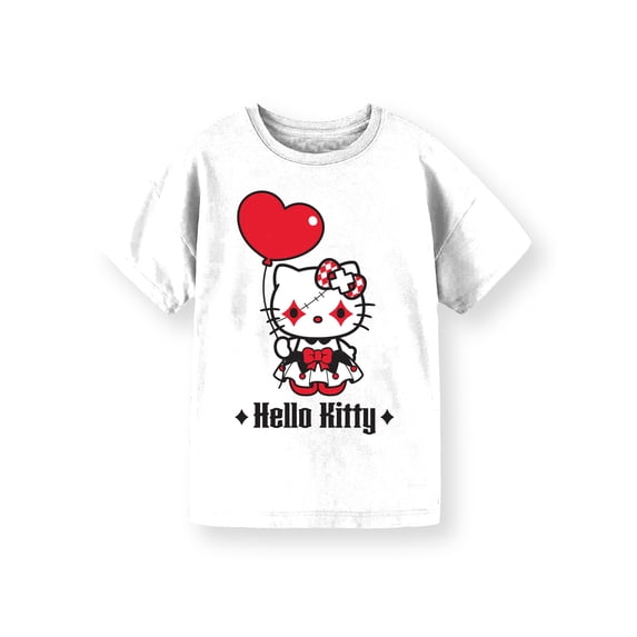 Sanrio, Girls' Short Sleeve T-Shirt, Goth Hello Kitty, Sizes 4-16