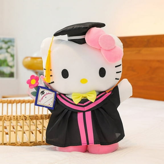 Sanrio Graduation Gift Sanrio Plush Doll Clow Hello Kitty Graduation Doctorial Hat Plush Ornaments One Piece Dropshipping Hellokitty
