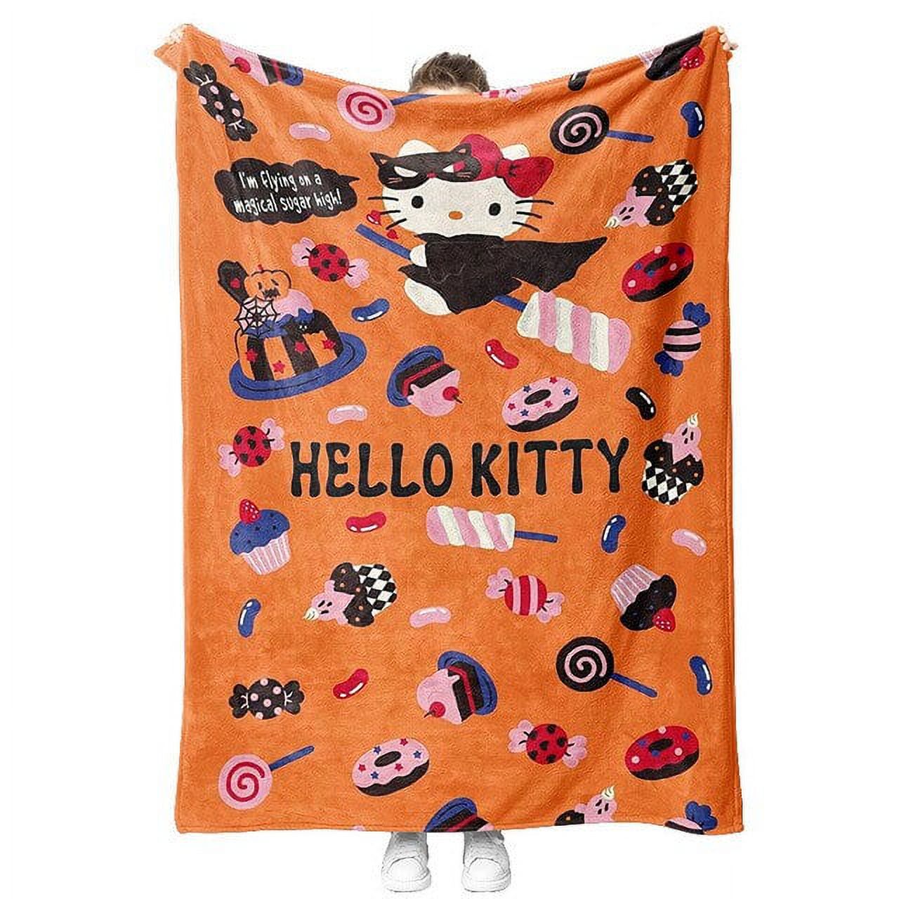 Sanrio Halloween Plush Flannel Blanket Hello Kitty Kuromi Mymelody