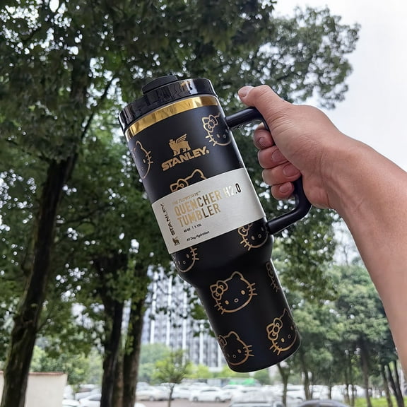 Sanrio Handle Cup 304 Stainless Steel Thermos Cup Cute Hello Kitty Pattern Winter Thermal Insulation Birthday Holiday Gift