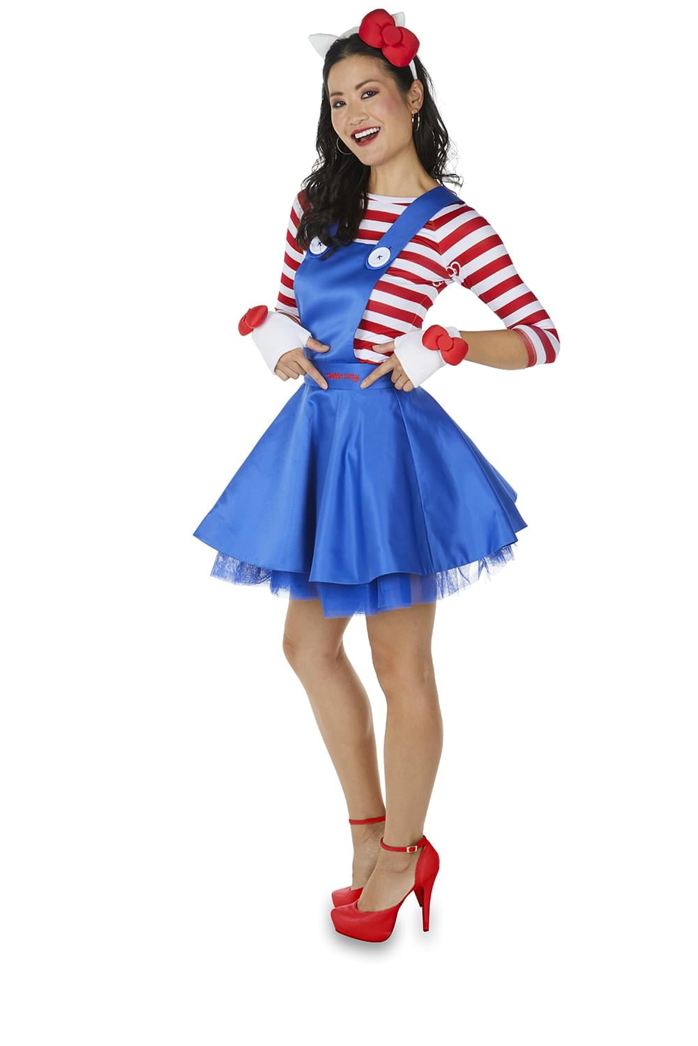 hello kitty blue dress Sanrio Hello Kitty Figure Pink and Blue Dress – shophobbymall