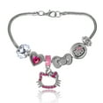thumbnail image 1 of Sanrio Hello Kitty 7'' Fashion Charm Bead Bracelet with Pink Enamel and Crystal Beads, 1 of 7