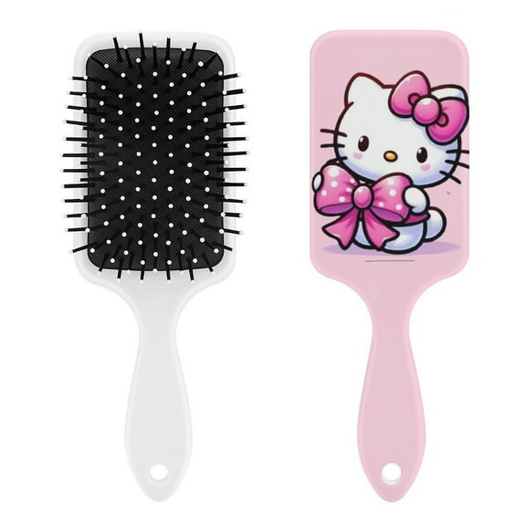 Sanrio Hello Kitty Air Cushion Detangling Paddle Brush with Ball Tip Anti Static Massage Hair Care for Thick Curly Wet and Dry Hair Web Detangler Hair Combs