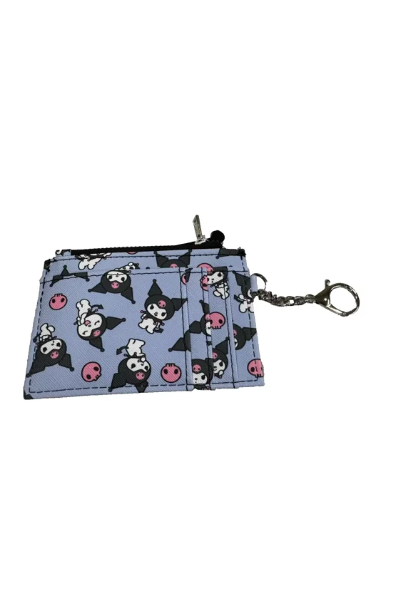 Sanrio Hello Kitty Allover Print Kuromi Blue Cardholder With Keychain