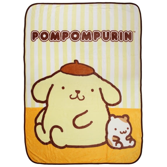 Hello Kitty And Friends Blanket Pompompurin And Muffin Fuzzy Fleece Plush Cute Soft Throw Blanket