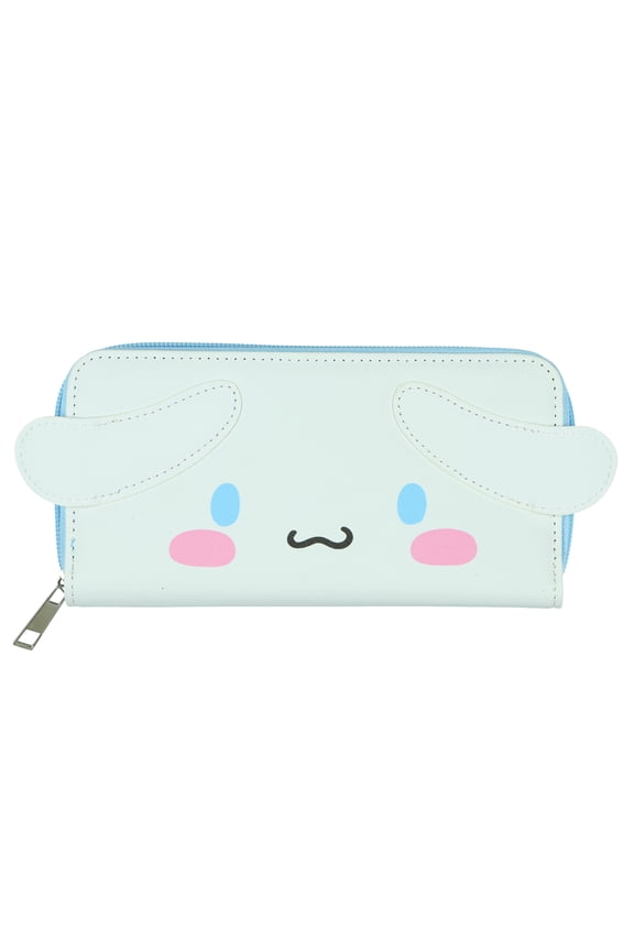 Sanrio Hello Kitty And Friends Wallet Women's Cinnamoroll 3D Ears Faux Leather Zip Up Wallet