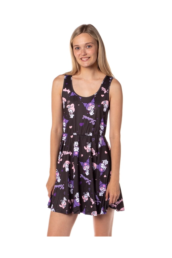 Sanrio Hello Kitty And Friends Women's My Melody And Kuromi Adult A-Line Skater Dress