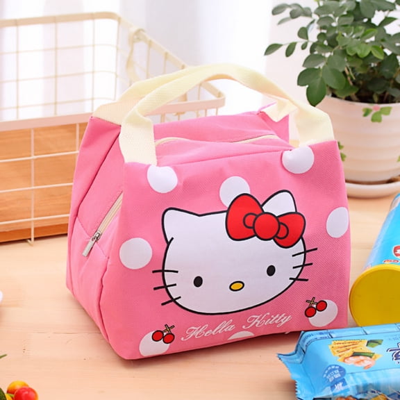 Sanrio Hello Kitty Anime Lunch Bag Cartoon Lovely Bento Thermal Handbags Thickened Insulation Lunch Box Bag