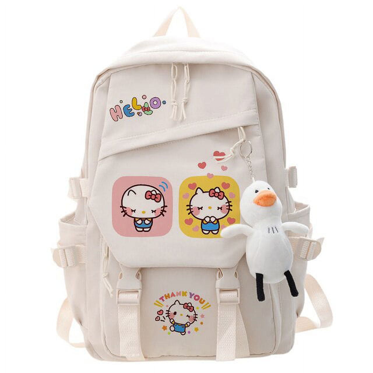Sanrio Hello Kitty Backpacks Student Cartoon School Bag Korean Style Kawaii Shoulder Bags Y2k Girls Casual Backpack With Pendant Walmart