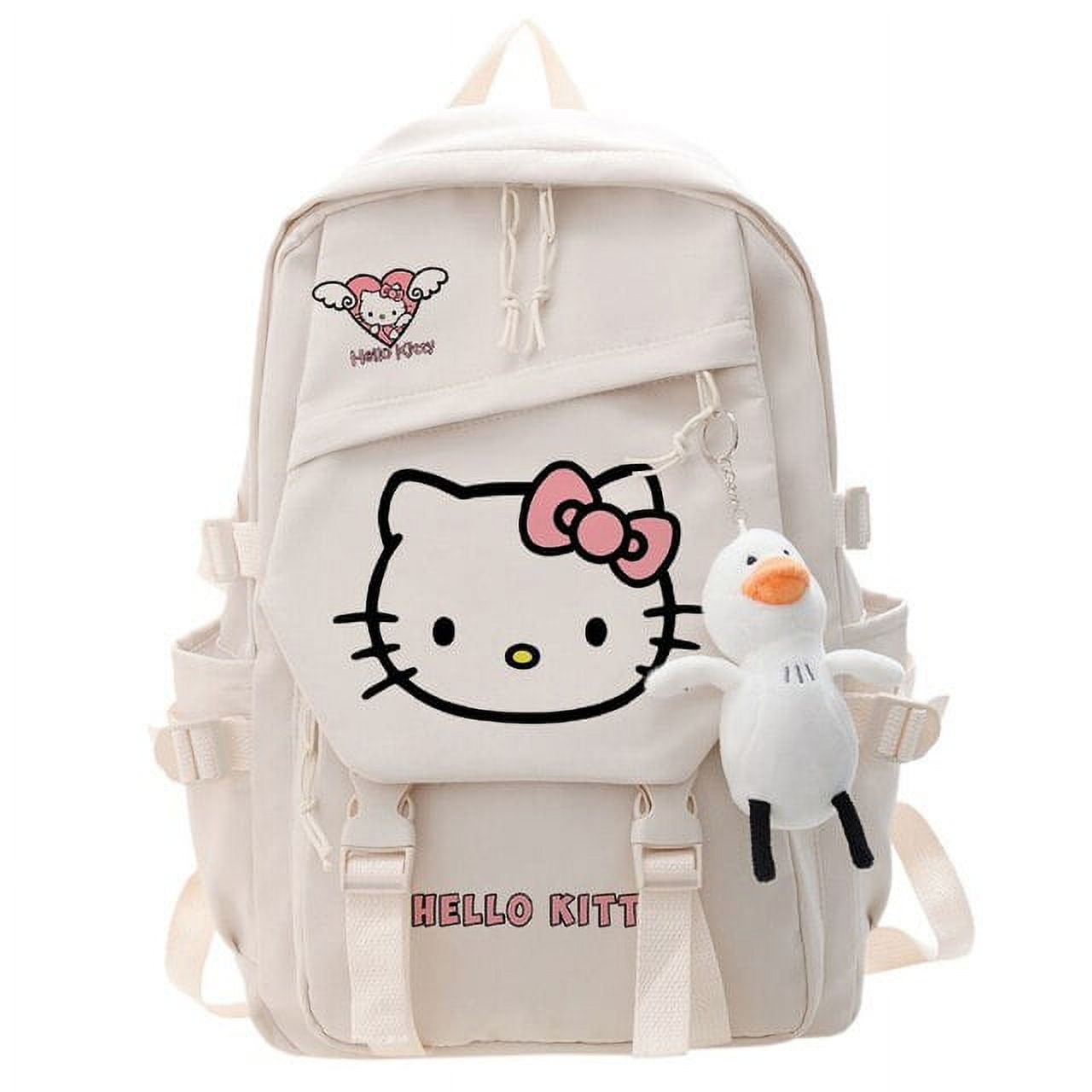 Sanrio Hello Kitty Backpacks Student Cartoon School Bag Korean Style Kawaii Shoulder Bags Y2k Girls Casual Backpack With Pendant Walmart
