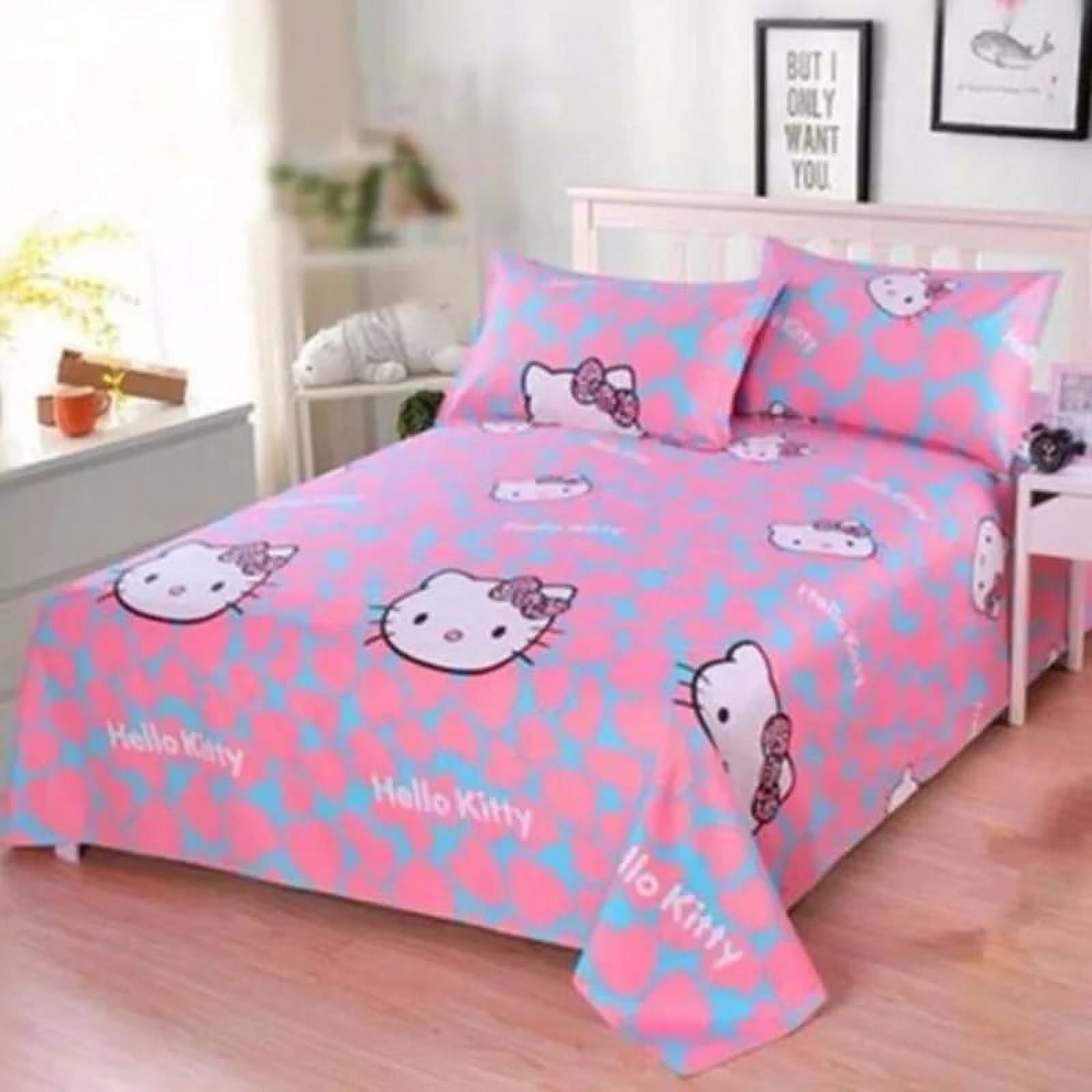 Sanrio Hello Kitty Bed Sheet Student Dorm Bed sheet pillowcase girl ...