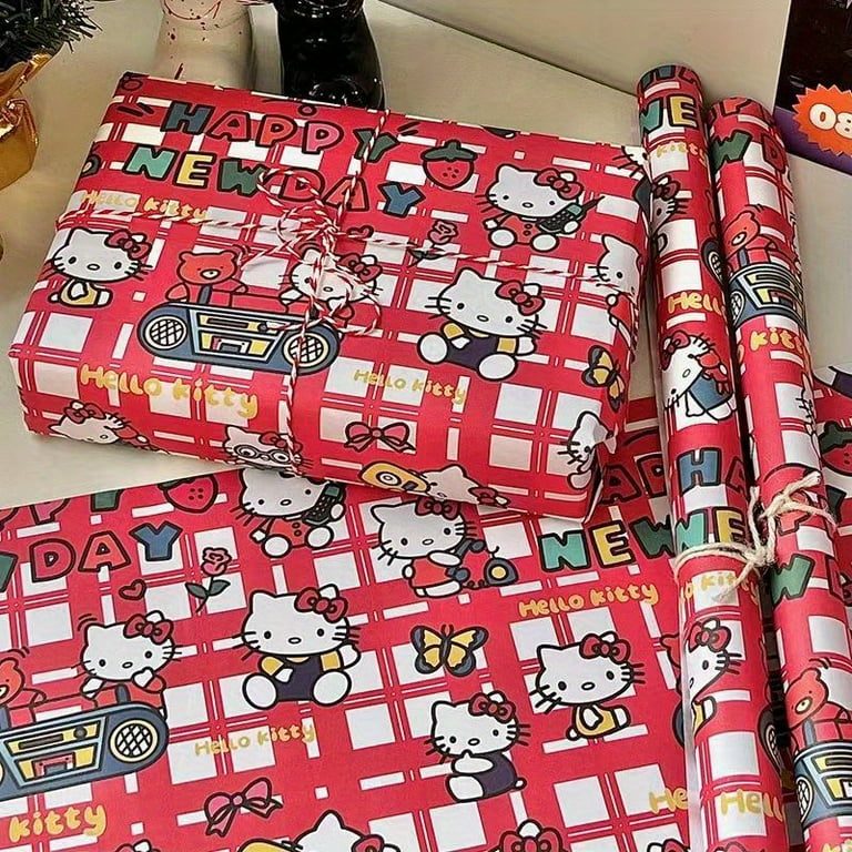 ZRB Kawaii Hello Kitty Wrapping Paper for Gift Box Cartoon Design