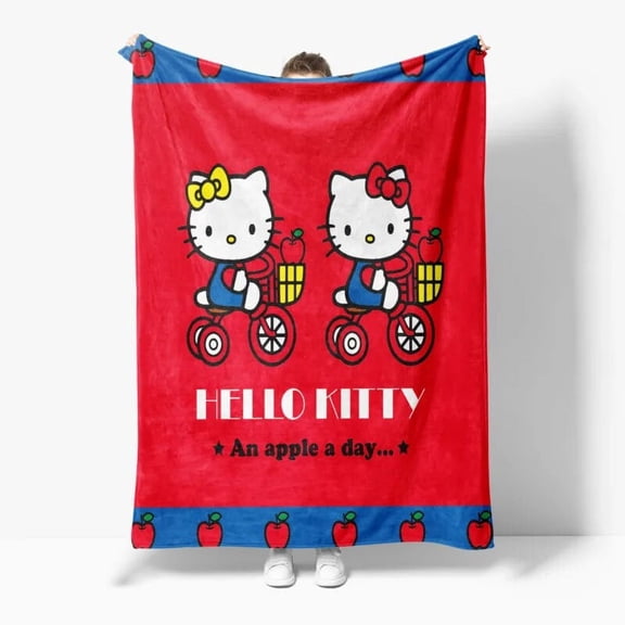 Sanrio Hello Kitty Blanket Kawaii Kuromi Melody Throw Blanket Soft Flannel Anime Printed Pattern Bedspread Bedding Sofa Blanket