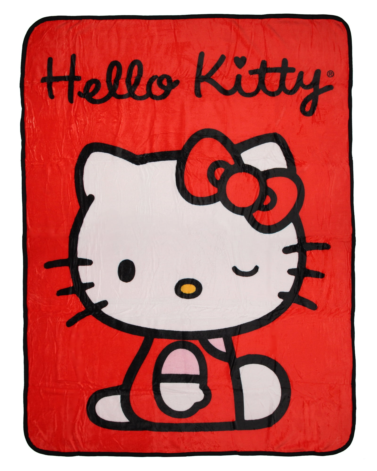 Sanrio Hello Kitty Blanket Winking Hello Kitty Plush Fuzzy Fleece Cute Soft Throw Blanket