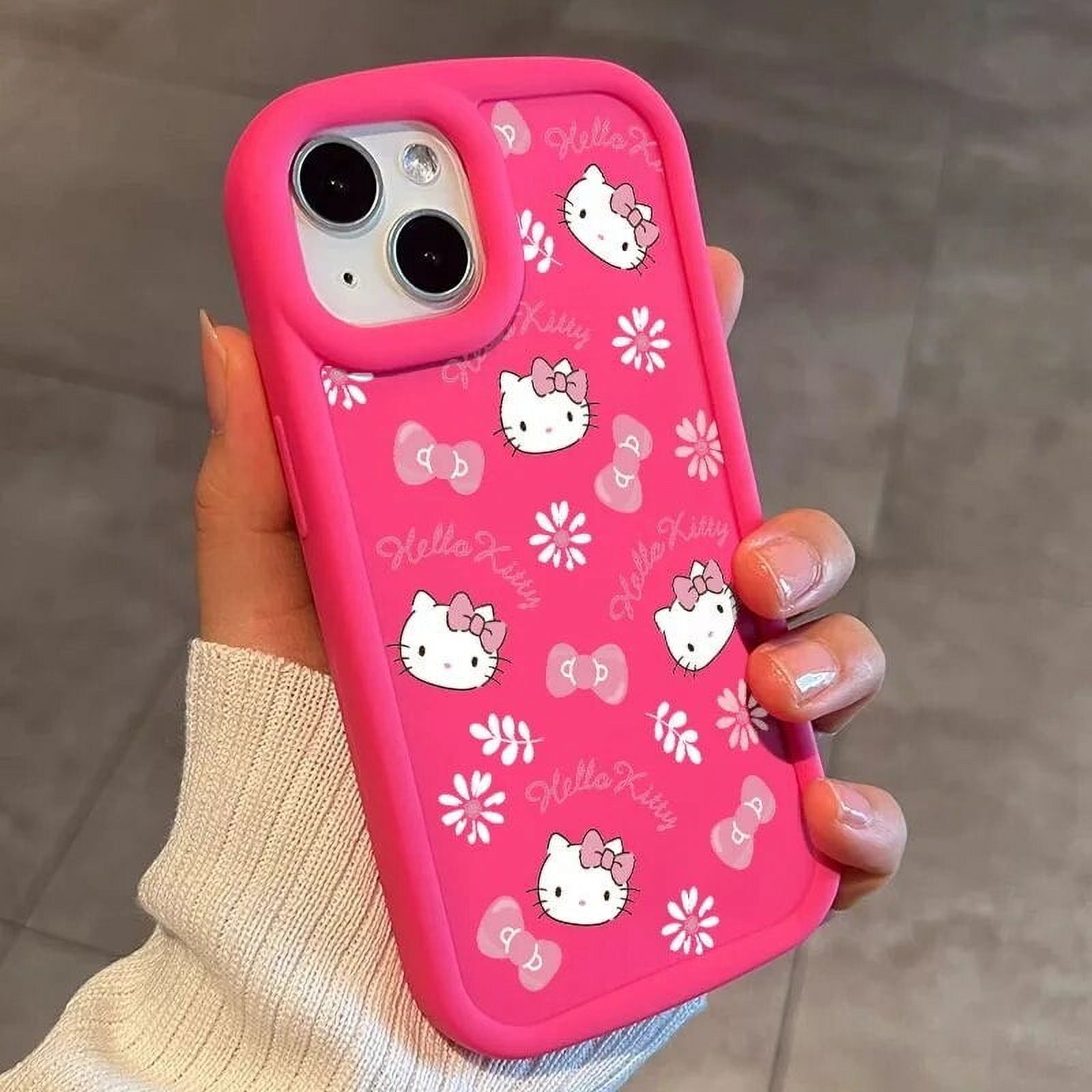 Sanrio Hello Kitty Bow Flower Kawaii Phone Case For iPhone 15 14 13 Pro Max  11 12 13 Pro XR XS MAX Pink Girl Y2K Cute Cover - Walmart Business Supplies