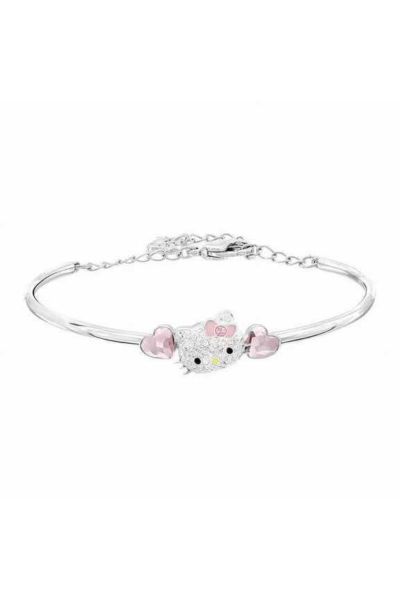 Sanrio Hello Kitty Bracelet Cute Cartoon KT Cat Rhinestone Zircon Mosaic 925 Silver Girl Bracelet Ornaments Jewelry Holiday Gift