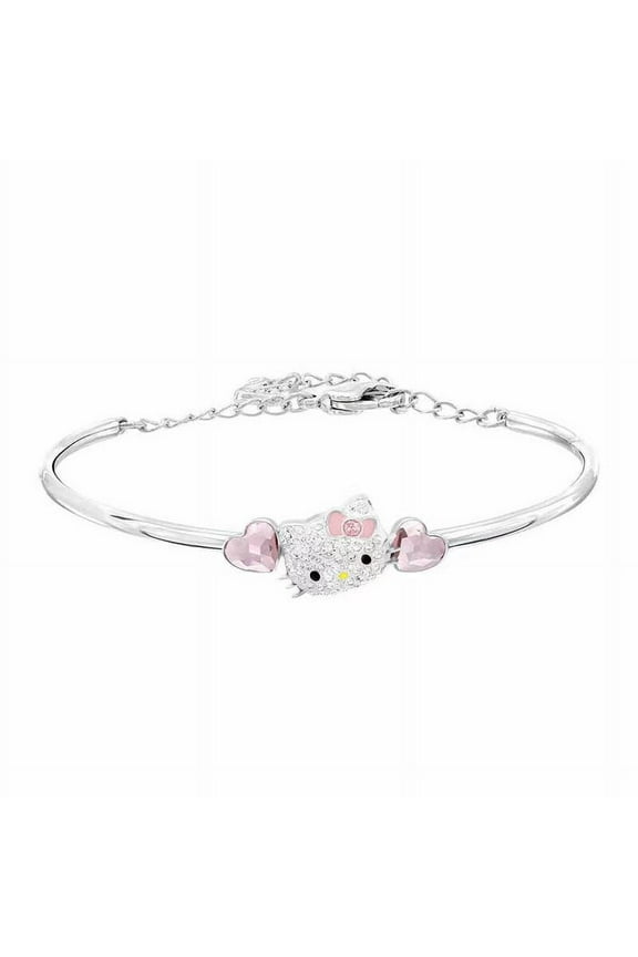 Sanrio Hello Kitty Bracelet Cute Cartoon KT Cat Rhinestone Zircon Mosaic 925 Silver Girl Bracelet Ornaments Jewelry Holiday Gift