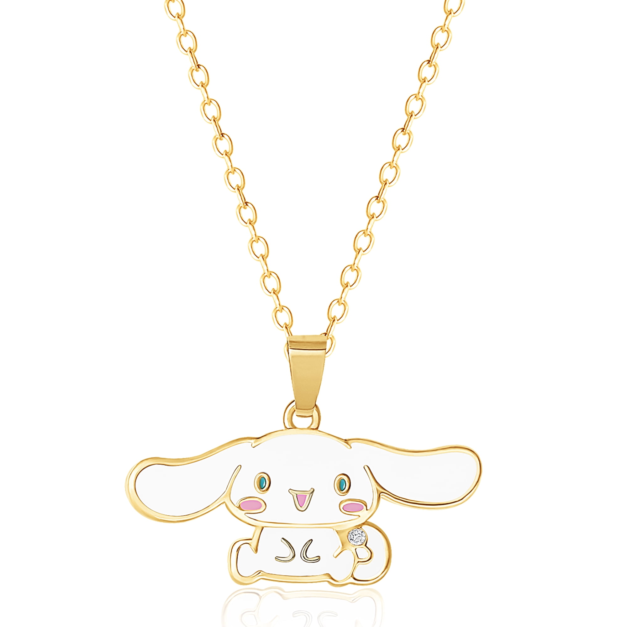 Sanrio Hello Kitty Brass Cinnamoroll Enamel 3D Pendant, 18'' Chain