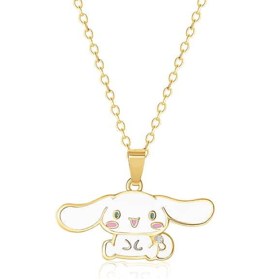 Sanrio Hello Kitty Brass Cinnamoroll Enamel 3D Pendant, 18'' Chain