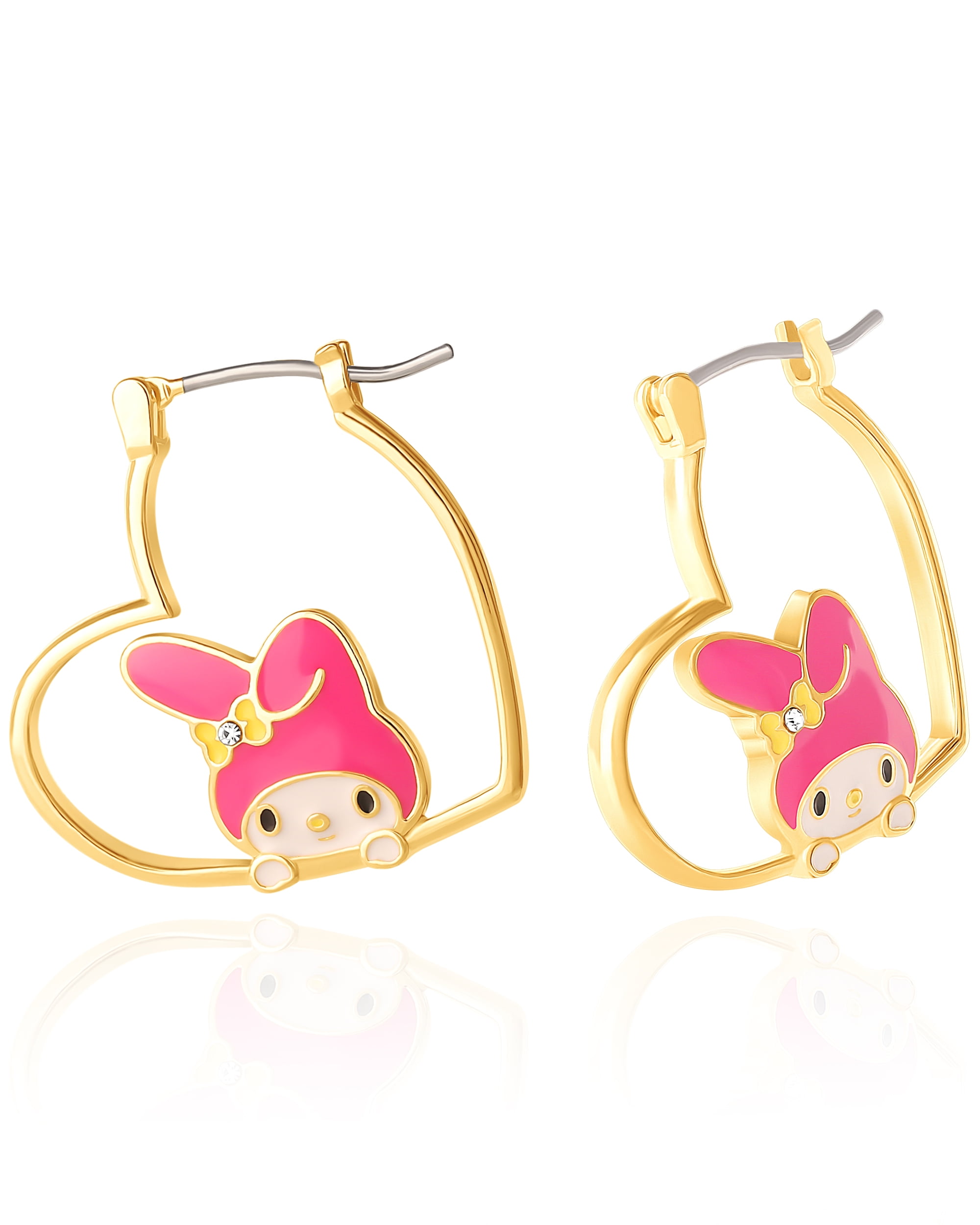 Sanrio Hello Kitty Brass My Melody Heart Hoop Earrings